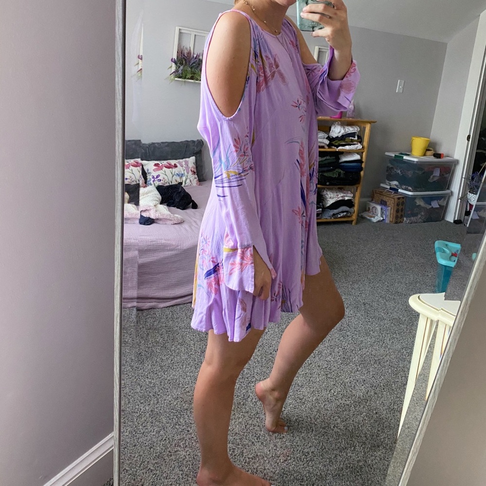 Free People Lavender Floral Tunic Dress - Picture 4 of 5